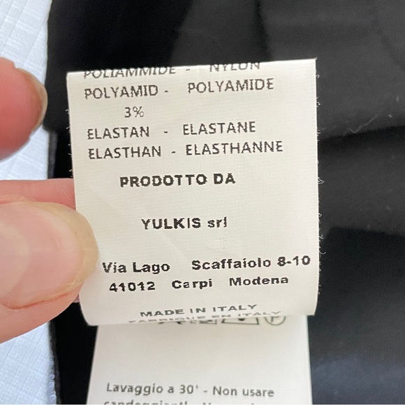 ELEONORA AMADEI Pencil Skirt 44 EU Black Faux Leather Front Rayon Back Zipper - Picture 9 of 11